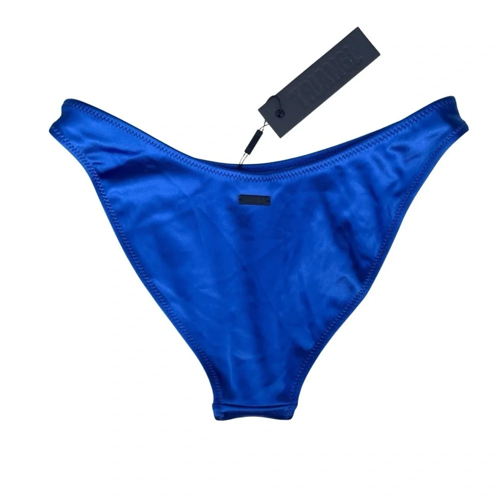 Triangl Swimwear bikini bottoms high leg blue women’s large NWT Cheeky